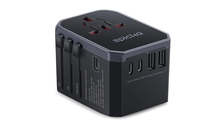 Plug converter charger on white background
