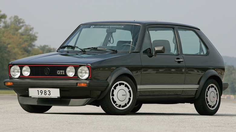VW GTI Mk1 parked front 3/4