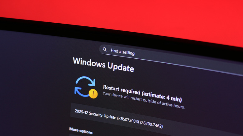 Computer with a Windows Update available