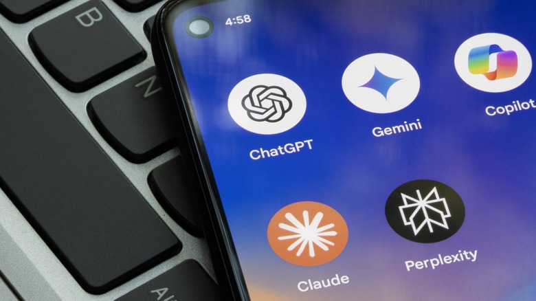 Different AI apps on a phone