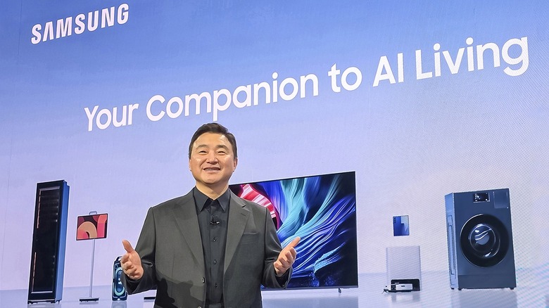 Samsung SEO TM Roh in front of a screen saying 