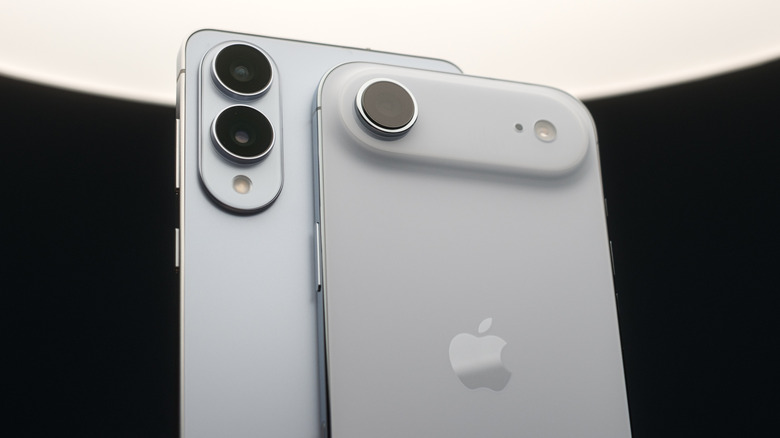 iPhone Air and Samsung smartphone.