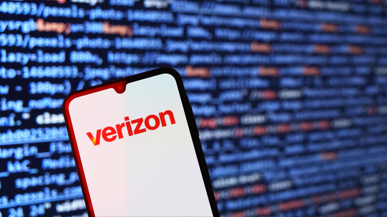 A phone with the word Verizon on it.