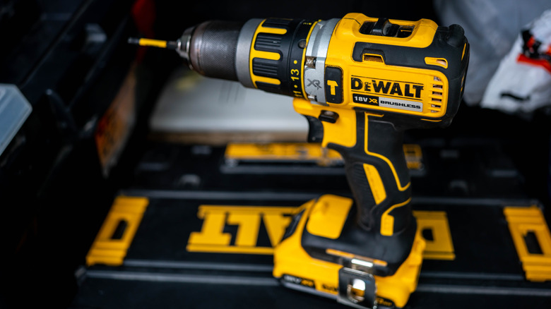 Close up of DeWalt drill
