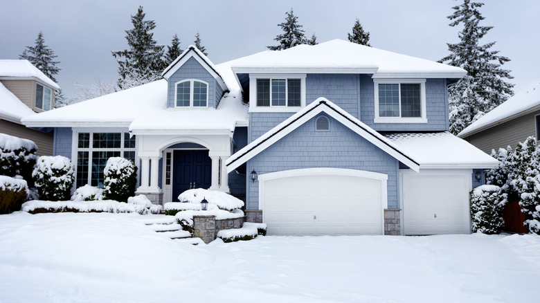 House covered in snow