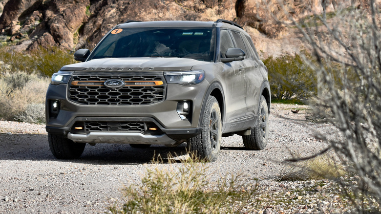 2026 Ford Explorer Tremor front quarter view.