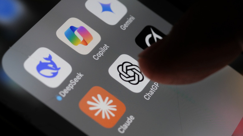 Someone about to open ChatGPT on an iPhone