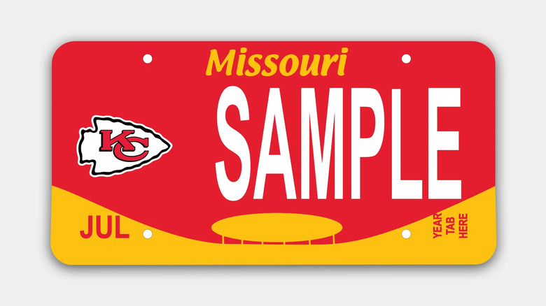 a kansas city chiefs missouri license plate sample