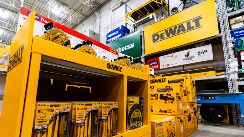 DeWalt section at hardware store