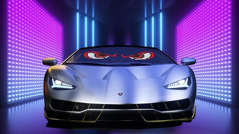 Car with LED eyes
