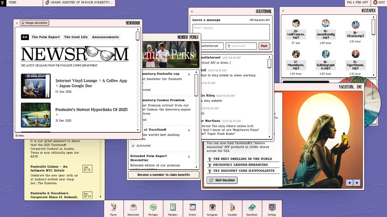 The Poolsuite FM interface on the website